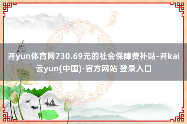 开yun体育网730.69元的社会保障费补贴-开kai云yun(中国)·官方网站 登录入口