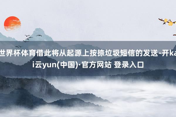 世界杯体育借此将从起源上按捺垃圾短信的发送-开kai云yun(中国)·官方网站 登录入口