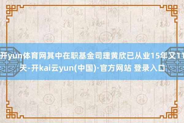 开yun体育网其中在职基金司理黄欣已从业15年又11天-开kai云yun(中国)·官方网站 登录入口