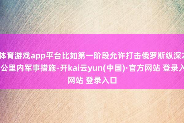 体育游戏app平台比如第一阶段允许打击俄罗斯纵深200公里内军事措施-开kai云yun(中国)·官方网站 登录入口