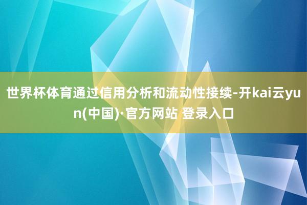 世界杯体育通过信用分析和流动性接续-开kai云yun(中国)·官方网站 登录入口