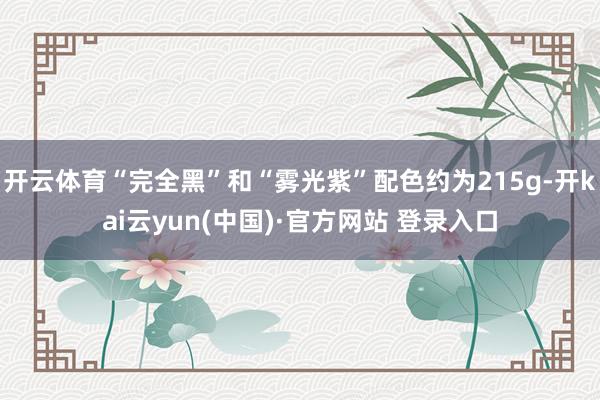 开云体育“完全黑”和“雾光紫”配色约为215g-开kai云yun(中国)·官方网站 登录入口