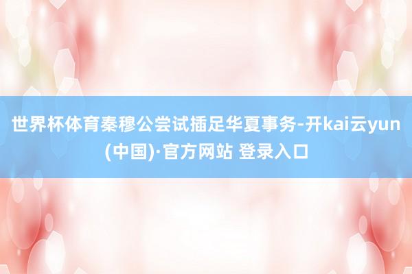 世界杯体育秦穆公尝试插足华夏事务-开kai云yun(中国)·官方网站 登录入口