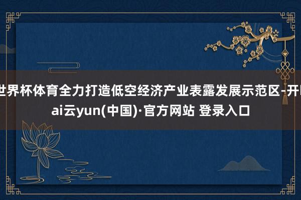 世界杯体育全力打造低空经济产业表露发展示范区-开kai云yun(中国)·官方网站 登录入口